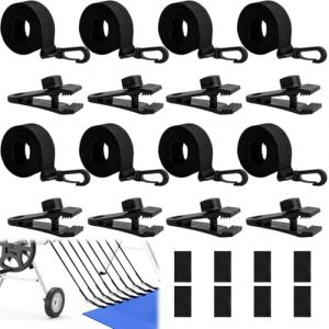 ARTGUTS Enrouleur de piscine - Lot de 8 sangles de maintien et 8 pinces - Sangles de couverture solaire et clips - Pour bâche de piscine mobile (ARTURS LIGUTS, neuf)