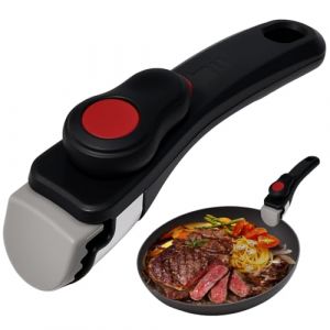 Byfoyif Poignée Casserole Amovible Clipsable, Poignée Amovible Universelle pour Poêle, Manche Poêle Universelle avec Bouche Denté, Manche Amovible Casserole Support 5KG, pour Cuisine Restaurant Hôtel (DANITEKS, neuf)