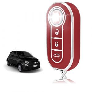 TOOMUME Coque Clé, Etui Cles Étui Clés Adapté pour Fiat 500 Punto Bravo Panda Abarth Doblo Ducato Idea Linea Ulysse Tipo Lancia Ypslon Delta Musa, Couvre Clef Cache Cle Voiture Telécommande - Flip Key (TOOMUME, neuf)
