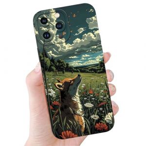 Silicone Coque pour Xiaomi Redmi Note 14 6.67", Noir Souple TPU &Eacute;tui avec Mignon Loup Aesthetic Cr&eacute;ativit&eacute; Motif Design Housse de Antichoc Protection Cover, Loup (JOSS SKELTON, neuf)