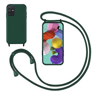 GoodcAcy Coque Cordon de Collier pour Samsung Galaxy A51/M40S,Collier pour &Eacute;tui Colliers de cellulaire Mince Antichoc R&eacute;glable Lanyard Housse Liquide Silicone Case pour Samsung A51,Vert (TENGLAN, neuf)