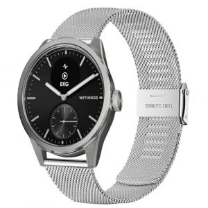 SUGARJAR 18MM Métal Bracelet Compatible avec Withings ScanWatch 38mm/ScanWatch 2 38mm/ScanWatch Light/Steel HR 36mm/Withings Move/Move ECG/Steel (WUTIAOREN-FR, neuf)