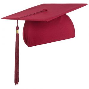 Lierys Coiffe de dipl&ocirc;m&eacute; - Toque d&rsquo;&eacute;tudiant pour Remise de dipl&ocirc;me &agrave; l&rsquo;universit&eacute; ou du bac au lyc&eacute;e - Chapeau &eacute;tudiant, Rouge, Taille Unique 54 cm-61 cm (Chapeaushop, neuf)