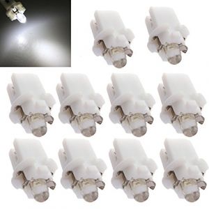 10x T5 AMPOULE Lumiere LED Jauge Blanc lumiere COMPTEUR TABLEAU DE BORD B8-5D feux Voiture 12V 6000K-6500K (Before Long, neuf)