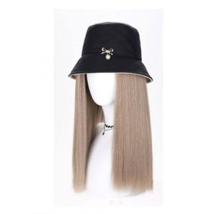Chapeau Perruque Bonnet de perruque exquis et à la mode, bonnet de perruque for femme, perruque longue et droite, adapté aux festivals de musique, soirées à thème, mariages, concerts, rendez-vous Perr (shaochanjia, neuf)