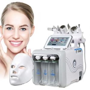 INFJMH Machine faciale 7 en 1 pour salon de beauté, équipement de nettoyage d'hydrogène et d'oxygène, machine hydrafaciale multifonctionnelle, machine à jet d'oxygène, pulvérisateur facial (Markfron, neuf)