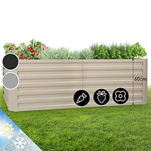 blumfeldt Jardiniere sur Pieds, Espace Potager sur Pied Jardinage Extérieur, Potager Surélevé en Hauteur, Potager Sureleve Exterieur Jardin et Balcon, Bac Potager sur Pied en Acier, 1200L, 2m (Electronic-Star-FR, neuf)