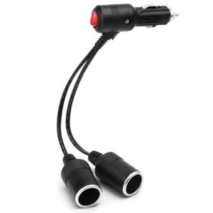 TNSLAND 1 à 2 Rallonge Allume Cigare, Double Prise Allume-Cigare Avec Interrupteur, Y Splitter Câble D'Extension avec Fusible, 12V/24V Adaptateur Répartiteur pour Voiture, Bateau, Moto (dongguanshiqinciqingwangluokejiyouxiangongsi, neuf)