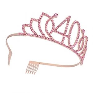 EPIGEIST Couronne Élégante Rose Pour Anniversaire Accessoire De Fête Féminin Headdress Unique Pour Décoration De Gâteau Et Célébrations Spéciales Ans (Laimmde, neuf)
