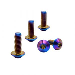 RISON Lot de 5 boulons en titane M4 x 0,7 x 15 mm à tête bombée à six pans creux Bleu brûlé Vis en titane pour vélo moto (SINO-SWISSTI, neuf)