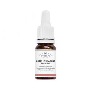MY COSMETIK - Actif hydratant - AQUAXYL - COSMOS et 100% d'origine biologique - Restaure l'hydratation - Toutes peaux, même sensibles - Cheveux secs et abîmés - 10 ml (MY COSMETIK, neuf)