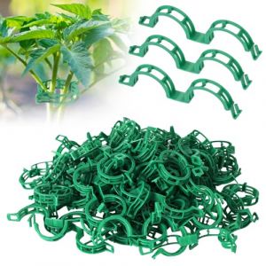ABOHU Clips Tomate pour Plantes, 100 Pieces Clips Support pour Attacher Les Plantes de Jardin Clips, Plant Support Clips de Jardin, Clips de Vigne pour l&eacute;gumes, tomates, et Plants de vignes (Vert) (Poyurs, neuf)