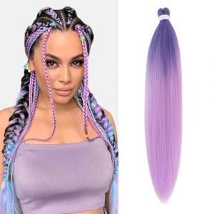 Silk-co Un Paquet Extension Cheveux Tresse Extension de Tressage Pré-tressé Synthétique 26 Pouces Cheveux Professionnel Crochet Braids Yaki Texture EZ Braiding Hair # Pourpre Foncé-Pourpre Clair (Ritera Flagship, neuf)