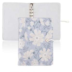 SUPERFINDINGS Classeur A5 &agrave; 6 anneaux Couverture Rechargeable Feuilles Mobiles Agenda Personnel avec Bouton Classeur Floral Bleu pour Agenda A5 inserts de Recharge (Sans Recharge) (SUPERFINDINGS  FR, neuf)