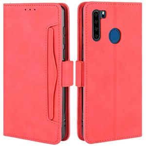 HualuBro Coque pour Blackview A80 Pro Case, Coque Blackview A80 Plus, Housse &agrave; Rabat en Premium PU Cuir Flip Cover Case Antichoc Portefeuille Etui pour Blackview A80 Pro Coque, Rouge (HualuBro EU, neuf)
