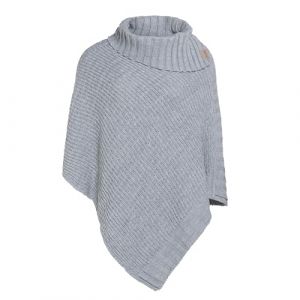 Knit Factory - Nicky Poncho Tricot&eacute; - Cape Femme - Poncho Femme - Poncho pour l&rsquo;Automne et l&rsquo;Hiver - Poncho en Laine et Acrylique - avec col &eacute;charpe - Gris - Taille Unique (Knit Factory, neuf)