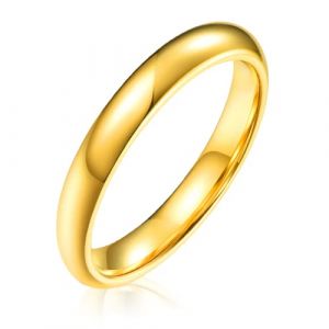 AURSTORE Bijoux Bague Homme Femme Anneau Inox fian&ccedil;aille mariage 4mm Taille au choix 51-65 (Or, 65) (AURSTORE, neuf)