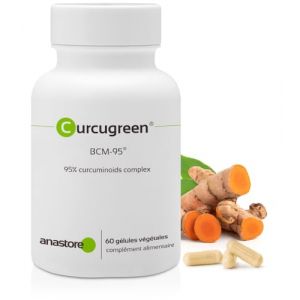 CURCUGREEN - Curcumine Biodisponible * 160 mg / 60 g&eacute;lules * Curcuma biodisponible titr&eacute;e &agrave; 95% en complexe de curcumino&iuml;des (ANASTORE BIO, neuf)