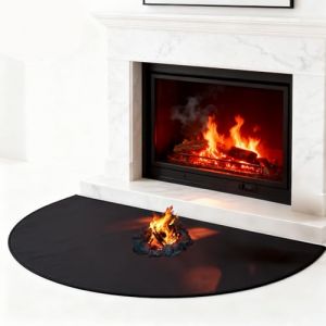 Tapis de cheminée ignifuge, plaque de protection anti-étincelles pour poêle à bois, tapis ignifuge pour poêle à bois pour protéger le sol des étincelles (60 x 100 cm) (YUANPU-UK, neuf)