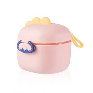 jiuzcare Boîte Doseuse à Poudre de Lait Boîte de lait Portable avec Compartiment Cuillère Couvercle Hermétique Conteneur Distributeur de Formule pour Bébé Contenant, Dinosaures Rose S (MASTER KUDO, neuf)