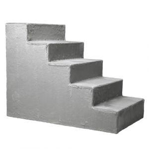 Mg Design Escalier pour Chien 5 marches Argent &ndash; Structure en Bois Stable, marches Douces &ndash; l&eacute;ger et Mobile, pour canap&eacute; et lit (MGDESIGN, neuf)