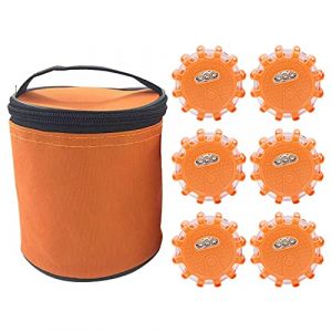 Gyrophare Led &agrave; Pile, Accessoires Securite Voiture, Gyrophare Magnetique, &eacute;Clairage De Secours Multifonction Voyant D'Avertissement Gyrophare, Pour Voitures, V&eacute;Los, Camping-Cars, Camions (Orange, 6) (fantwxl, neuf)