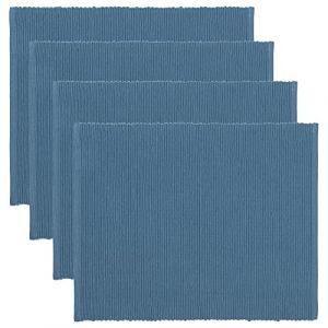 LINUM UNI Set de Table Lot de 4 35x46 cm, Coton Côtelé, Lavable en Machine, Bleu Ocean (LINUM, neuf)