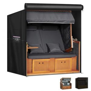 LAMUNI Housse Chaise Jardin Exterieur Housses de Chaise de Plage Imperm&eacute;able Housse de Protection pour Chaise de Plage, 420D Tissu Oxford Bache de Protection pour Cabine de Plage, 155x95x165/145cm (WHDFEU, neuf)