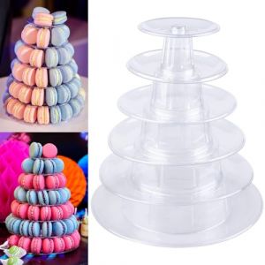 6Couches Ronde Macaron Tour Support À Gâteau, Macaron Tour De Gateau Stand, Présentoir À Macarons Support De, Gâteau Rond Transparent Cupcake Macarons pour Macarons Desserts Cupcakes Fête Prénatale (CEANNA, neuf)