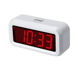 Timegyro réveil numérique,Réveil Matin Réveil à Pile 3 Niveaux de luminosité réglable, 12/24 Heures, Sieste, Grand écran LED de 1,2 Pouces à côté de l'horloge de la Chambre (CHAORONG, neuf)