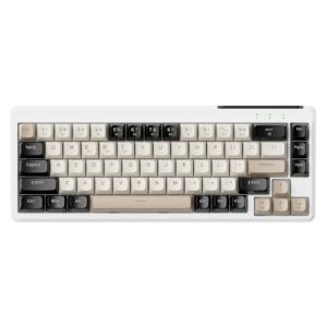 LexonElec X FREEWOLF M68 Clavier Gaming sans Fil 65%, QWERTY, BT/2.4G/Câblé, Clavier à Membrane Silencieux, Rétroéclairage Arc-en-Ciel, 67 Touches PBT, 2000mAh, Portable pour Gamer/Bureau - Crémeux (LEAVEN UK, neuf)