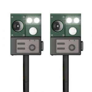 2X &Eacute;ltrasons Solaire r&eacute;pulsif &agrave; l'ext&eacute;rieur, &eacute;cureuil &eacute;cureuil r&eacute;parateur &agrave; ultrasons avec capteurs de Mouvement pour Garder Les Oiseaux, Les Chiens et Les Chats Loin du Jardin (XIAXIA-EU, neuf)