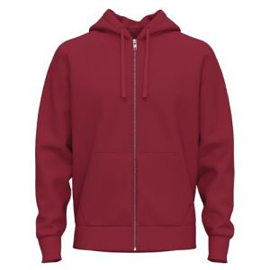 SoftSpun Sweat &agrave; capuche zipp&eacute; pour homme | 100 % coton &eacute;ponge pour homme fermeture &eacute;clair toute l'ann&eacute;e | Sweat &agrave; capuche zipp&eacute; merceris&eacute; de qualit&eacute; sup&eacute;rieure, Rouge, S (SOFT SPUN, neuf)