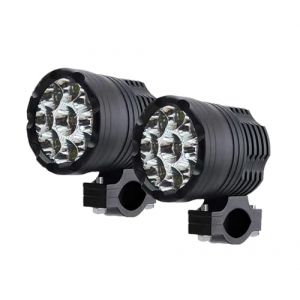 Phare Avant Moto Phares Auxiliaires &Agrave; 9 LED pour Feux Moto 12-80 V Haut/Bas/Stroboscope Longue Port&eacute;e pour Feu Antibrouillard Suppl&eacute;mentaire pour Moto Motocross Phare Moto(2 pi&egrave;ces) (wanghuaweilaile, neuf)