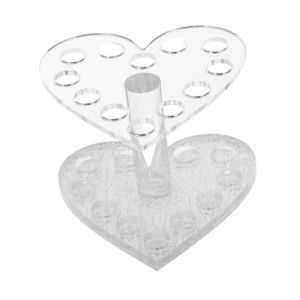 Healeved 3pièces Support De Pinceau De Nail Art Forme De Cœur Outil De Rangement Pour Pinceaux De Vernis à Base Transparente Argentée Pratique Et Portable (Sonieg, neuf)