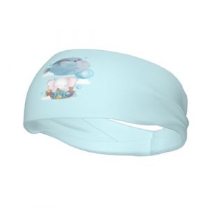 Bandeau de sport antidérapant en forme d'éléphant volant avec un ballon pour homme et femme, idéal pour la gym, le basket-ball, le yoga (ruianshihuichenjiayouzhanguanliyouxiangongsi, neuf)