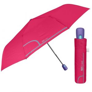 PERLETTI Parapluie Femme Pliant Ouverture et Fermeture Automatique - Ombrelle Femmes Pliable Coloré à Motifs Sac à Main Voyage - Parapluie Dame Fille Incassable (Rouge Framboise) (PERLETTI, neuf)