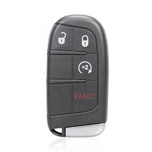 Unifizz Télécommande de rechange à 4 boutons pour Jeep Grand Cherokee 2014-2022 pour Dodge Durango 2014-2022 avec clé de porte noire M3N40821302 433 MHz 46 puce (YOUNIFIZ, neuf)