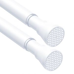AIZESI Tringle &agrave; rideau de douche extensible 74,5-163 cm - Barre t&eacute;lescopique sans per&ccedil;age en acier inoxydable blanc anti-rouille - Pour salle de bain, fen&ecirc;tre et porte (&Oslash;22 mm, 2 pi&egrave;ce) (AIZESI FR, neuf)