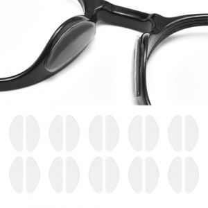 KMKANPO 10 Paires Forme de D Plaquettes de nez,coussinet lunettes nez en Silicone Antid&eacute;rapant,Coussinets de Nez Adh&eacute;sif Plaquettes, pour lunettes,doux,confort(transparent) (GZLIBAIDZ-SHOP, neuf)