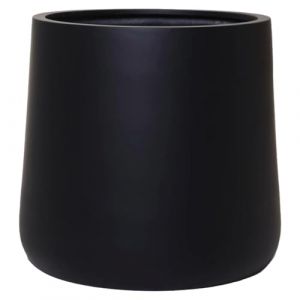 VIVANNO Pot de Fleurs Rond VEKRA Fibre de Verre Noir Mat (50x48) (AE Trade, neuf)