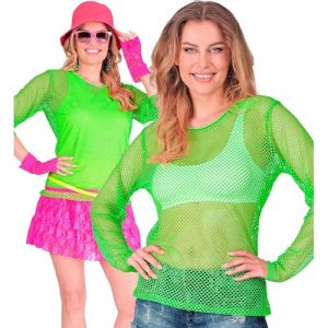 W WIDMANN MILANO Party Fashion - Haut en r&eacute;sille pour femmes, t-shirt en r&eacute;sille, fluo pour festivals et carnaval (DisfraZZes  France, neuf)