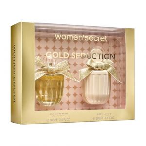 Women'secret Gold Seduction Coffret Cadeau Femme de 2 Articles Comprenant une Eau de Parfum de 100ml et un Lait pour le Corps de 200ml (TAILORED PERFUMES, neuf)