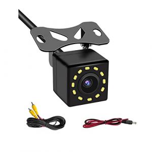 CGEAMDY Caméra de Recul Étanche Ultra HD 12 LED, avec Vision Nocturne Angle de Vue 170°, pour Cadre de Plaque D'immatriculation, Camion, Camionnette, Fourgonnette, Porte Plaque D'immatriculation (CGE Auto, neuf)