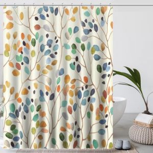 Amaredom Rideau Douche Anti Moisissure Rideau de Douche 180 cm x 180 cm Couleur Floral Rideaux de Baignoire Tissu Lavable Imperméable Rideaux Salle de Bain avec 12 Crochets (Amaredom Home EU, neuf)