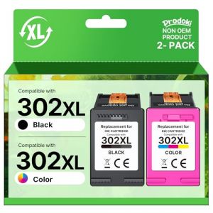 Prodoki 302 XL Cartouche d'encre Remplacement pour HP 302 XL Noir et Couleur Cartouche Encre pour OfficeJet 3831 3833 3830, DeskJet 3630 2130 3632, Envy 4520 4525 4527 (1 Noir, 1 Tri-Colore) (MOTZAKIS TRADING COMPANY SINGLE MEMBER P.C., neuf)