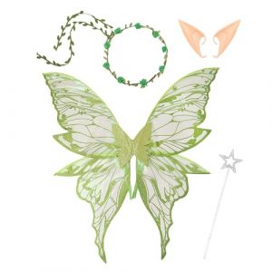 Ailes de f&eacute;e pour filles - Ailes de papillon - Costume d'ailes d'ange pour enfants filles et femmes | &Eacute;quipement de f&ecirc;te Princesses Jeu de r&ocirc;le Costume pour anniversaire, f&ecirc;te de maquillage (rundli, neuf)
