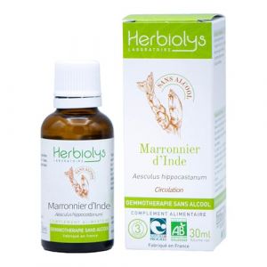 Herbiolys | Macérat de bourgeons sans alcool | Marronnier d'Inde (Aesculus hippocastanum) | Circulation | Gemmothérapie Bio | 30 ml (BIVEA, neuf)