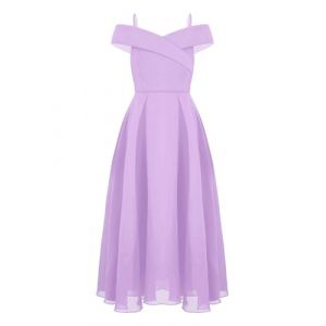 Riismen Longue Robe De Soir&eacute;e Cocktail Enfant Fille Robe De C&eacute;r&eacute;monie Bapt&ecirc;me Mariage Tenue Demoiselle d'honneur Princesse Lavande 11-12 Ans (Riismen, neuf)