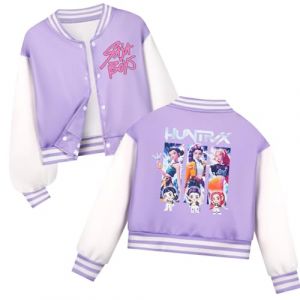 Kpop D-Demon H-Hunters Veste Enfants et Adolescents Veste Varsity Style Baseball, Y2K Style Streetwear avec Motif Anime, Blouson Aviateur pour Gar&ccedil;on & Fille (XINSAHN, neuf)